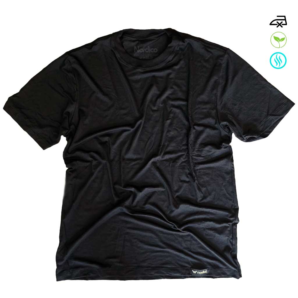 Plain Black Tencel Modal Tech T-Shirt